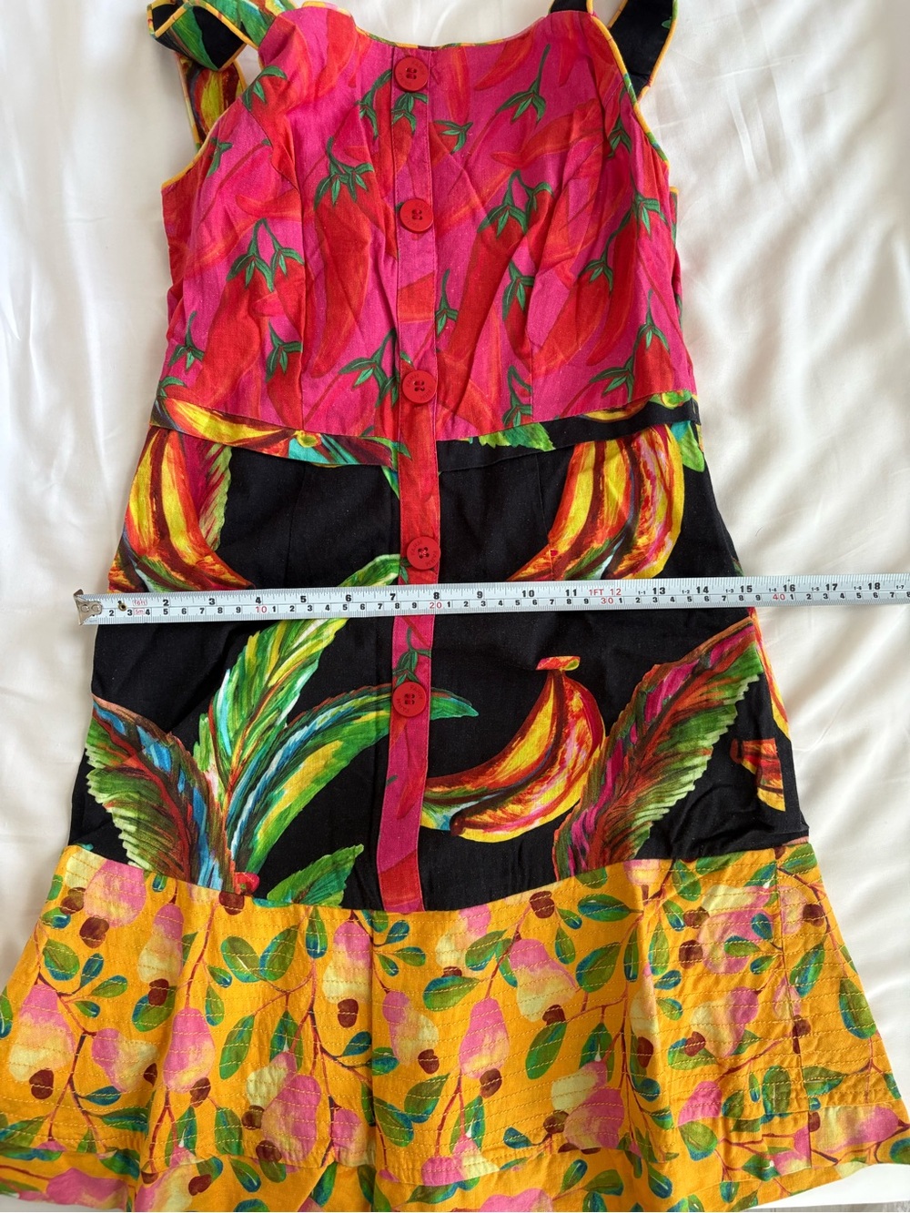 Farm Rio Cashews Chilli Bananas Linen Mini Dress M - Picture 12 of 16